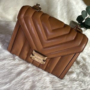 Michael Kors Camel Whitney Quilted Crossbody Bag